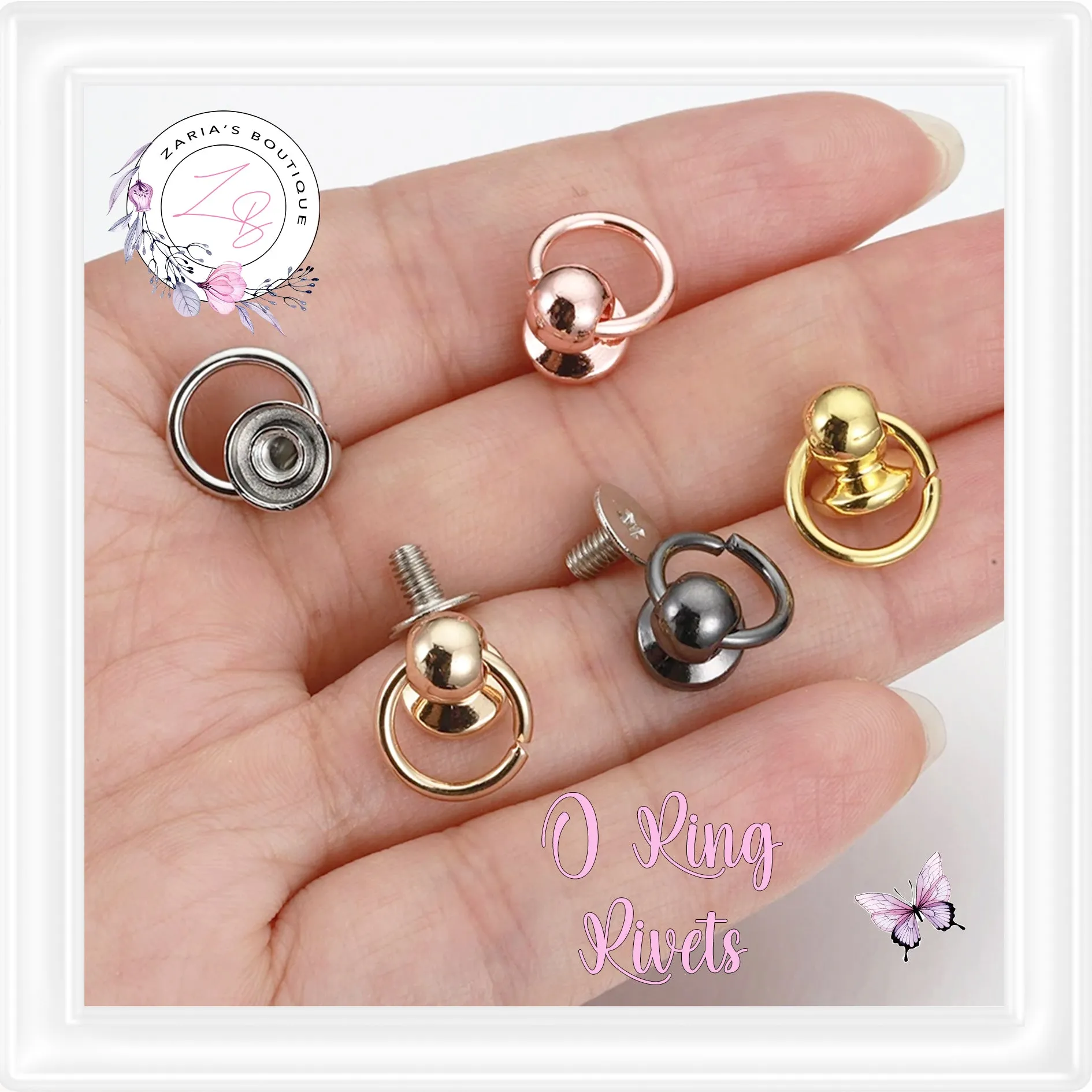 ⋅  O Ring Screw Rivets ⋅ 4 Colours ⋅ 10 pk  ⋅