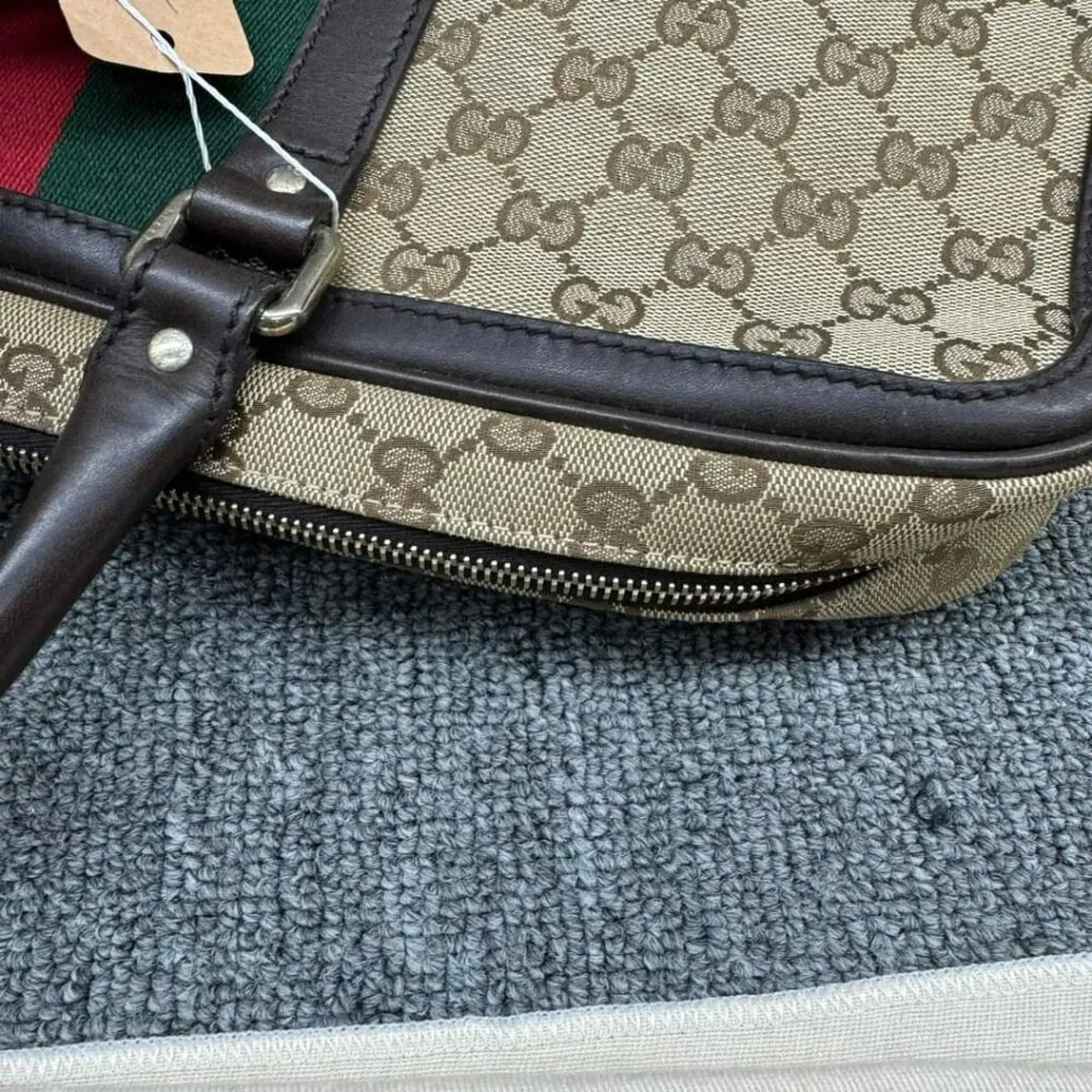 100% Authentic Gucci Web Briefcase Bag