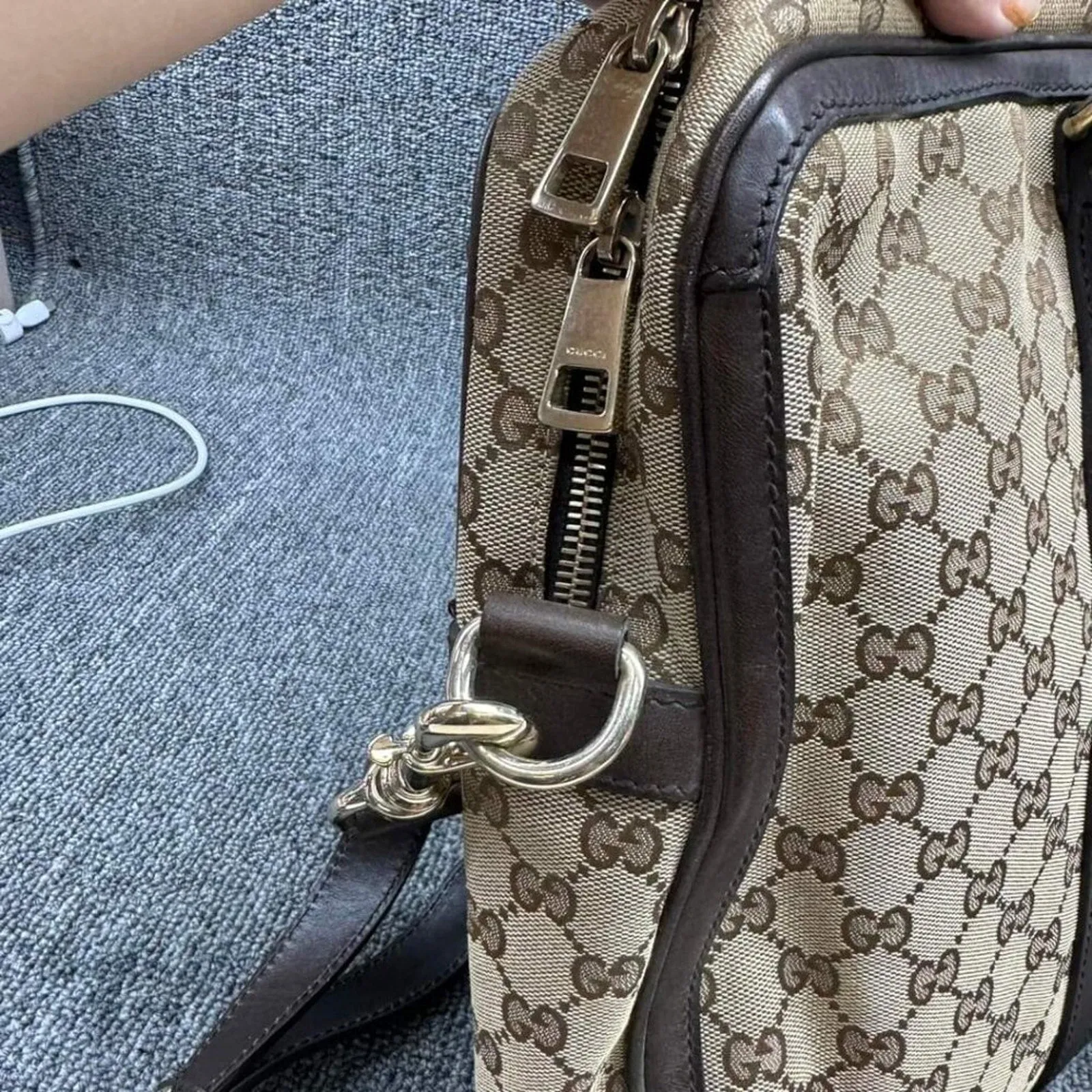 100% Authentic Gucci Web Briefcase Bag