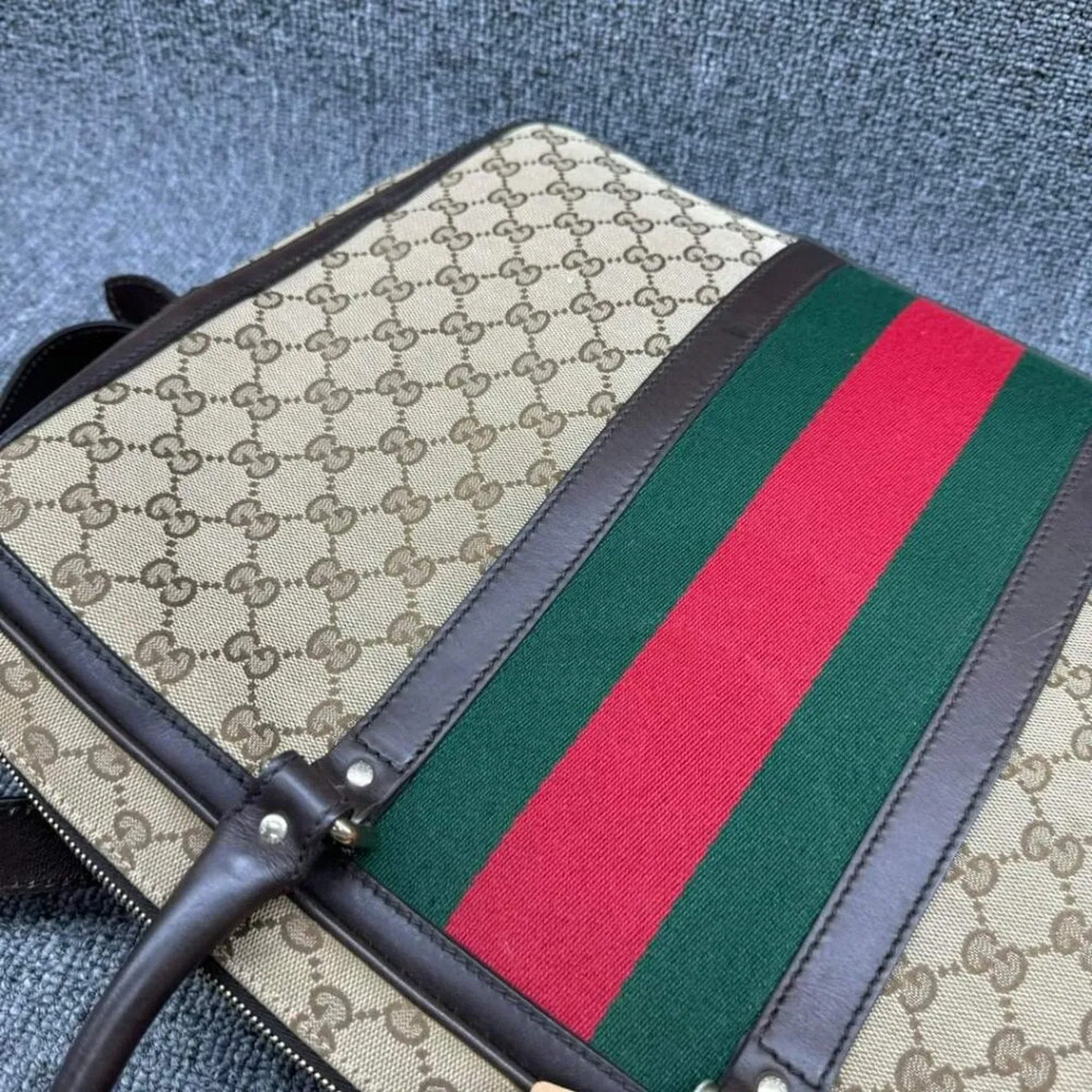 100% Authentic Gucci Web Briefcase Bag