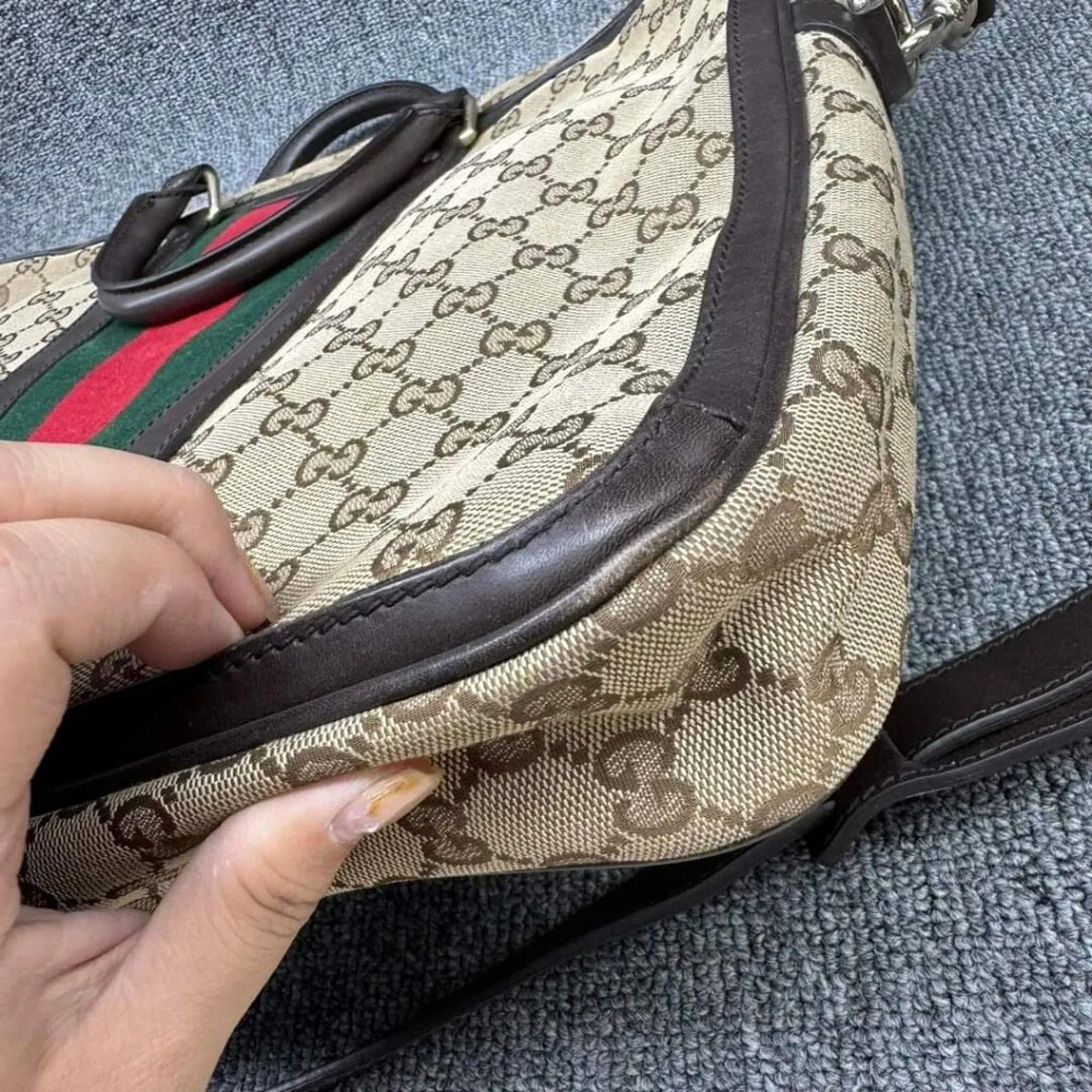 100% Authentic Gucci Web Briefcase Bag