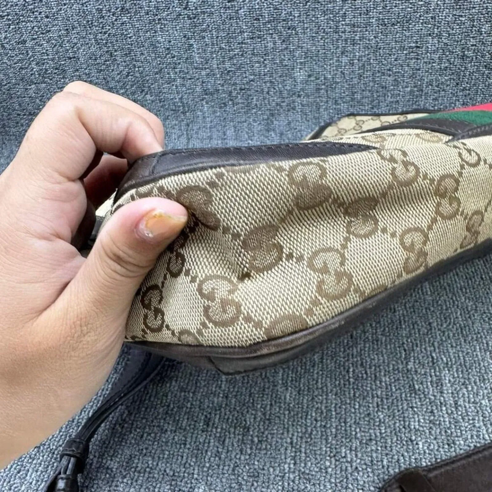 100% Authentic Gucci Web Briefcase Bag