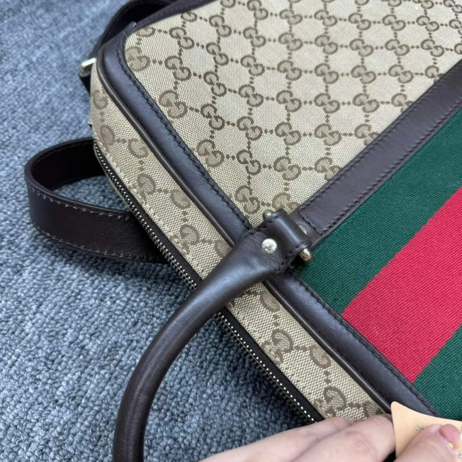 100% Authentic Gucci Web Briefcase Bag