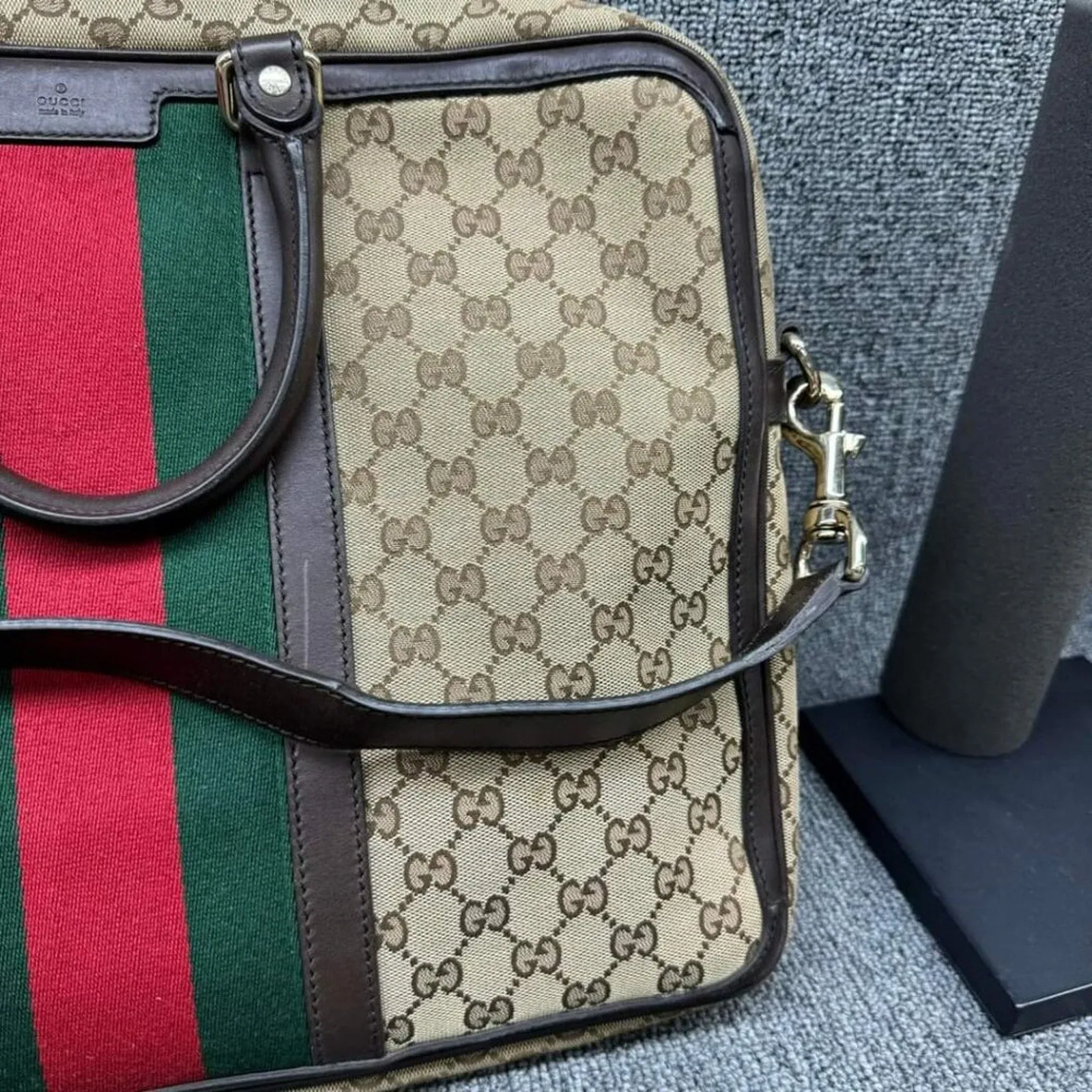 100% Authentic Gucci Web Briefcase Bag