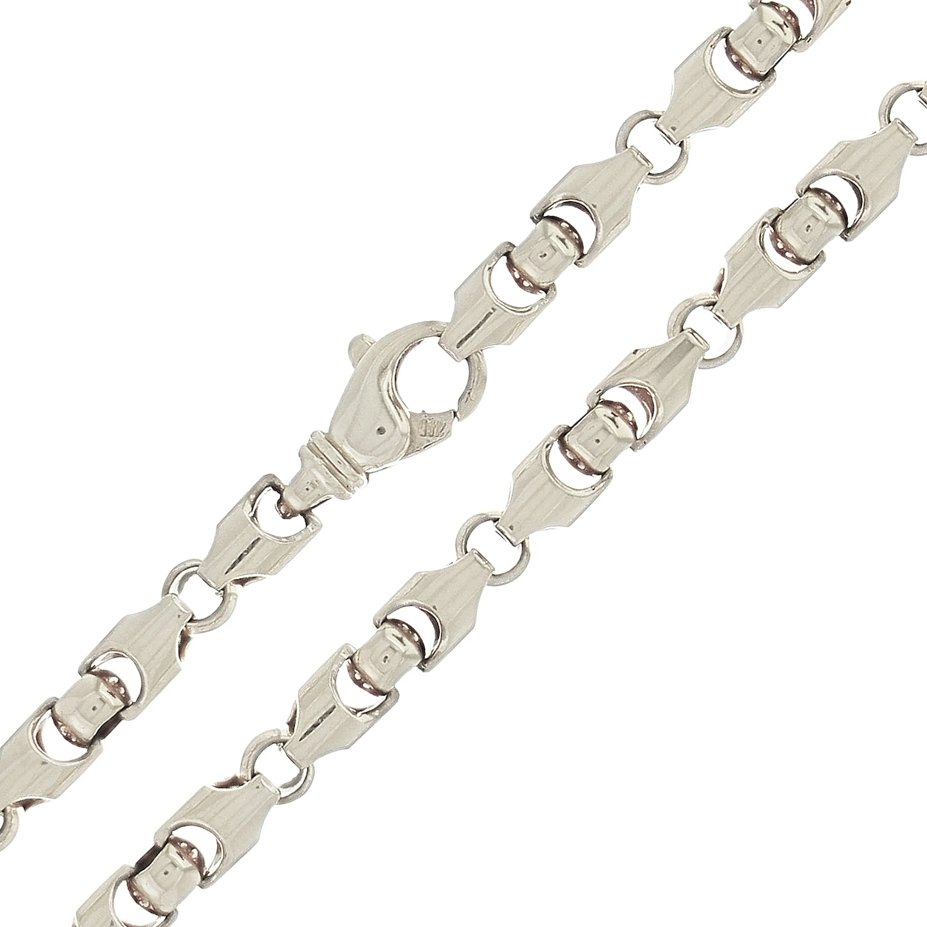 10k Yellow White or Rose Gold Solid Heavy Bullet Style Link Chain Necklace 20" - 28" 6mm