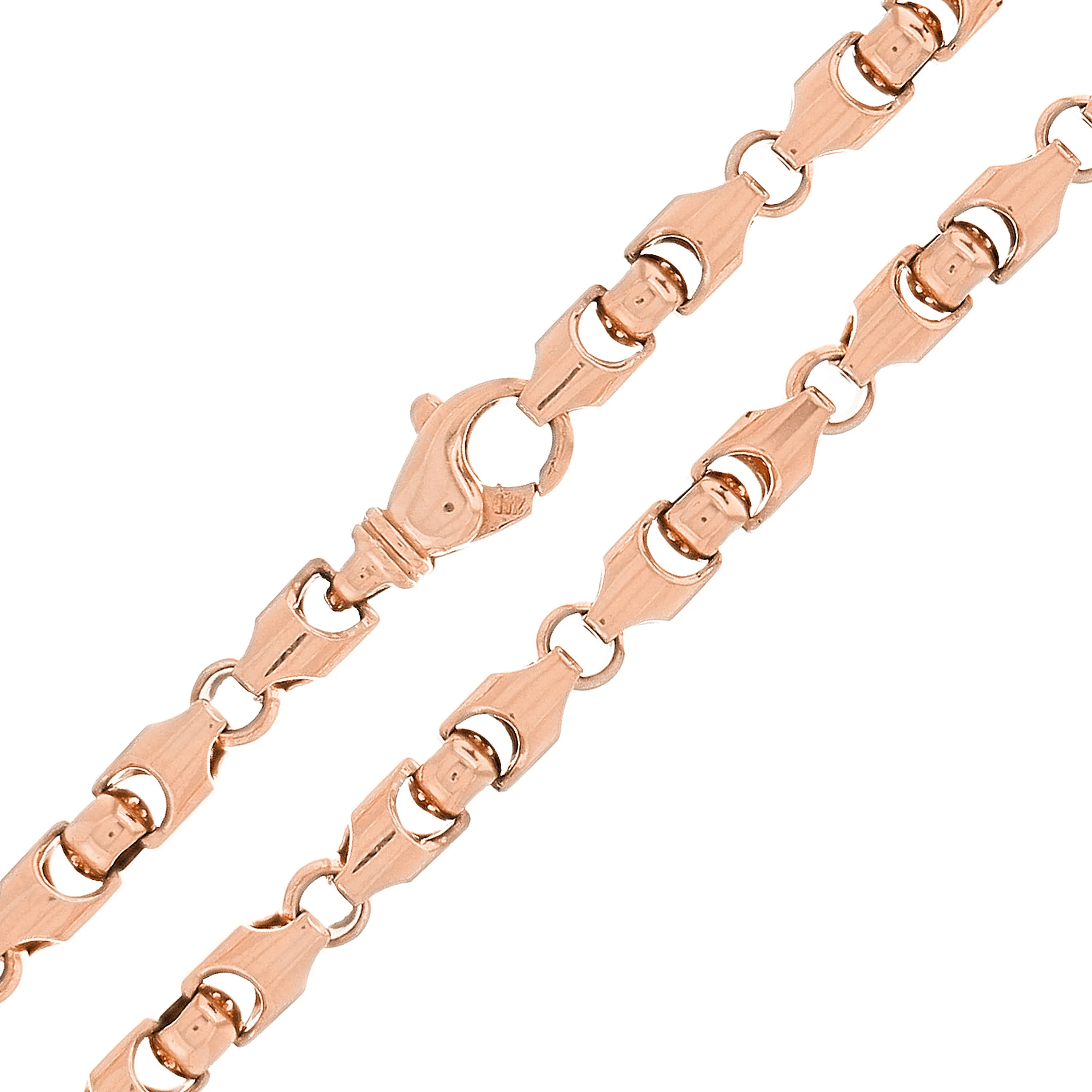 10k Yellow White or Rose Gold Solid Heavy Bullet Style Link Chain Necklace 20" - 28" 6mm