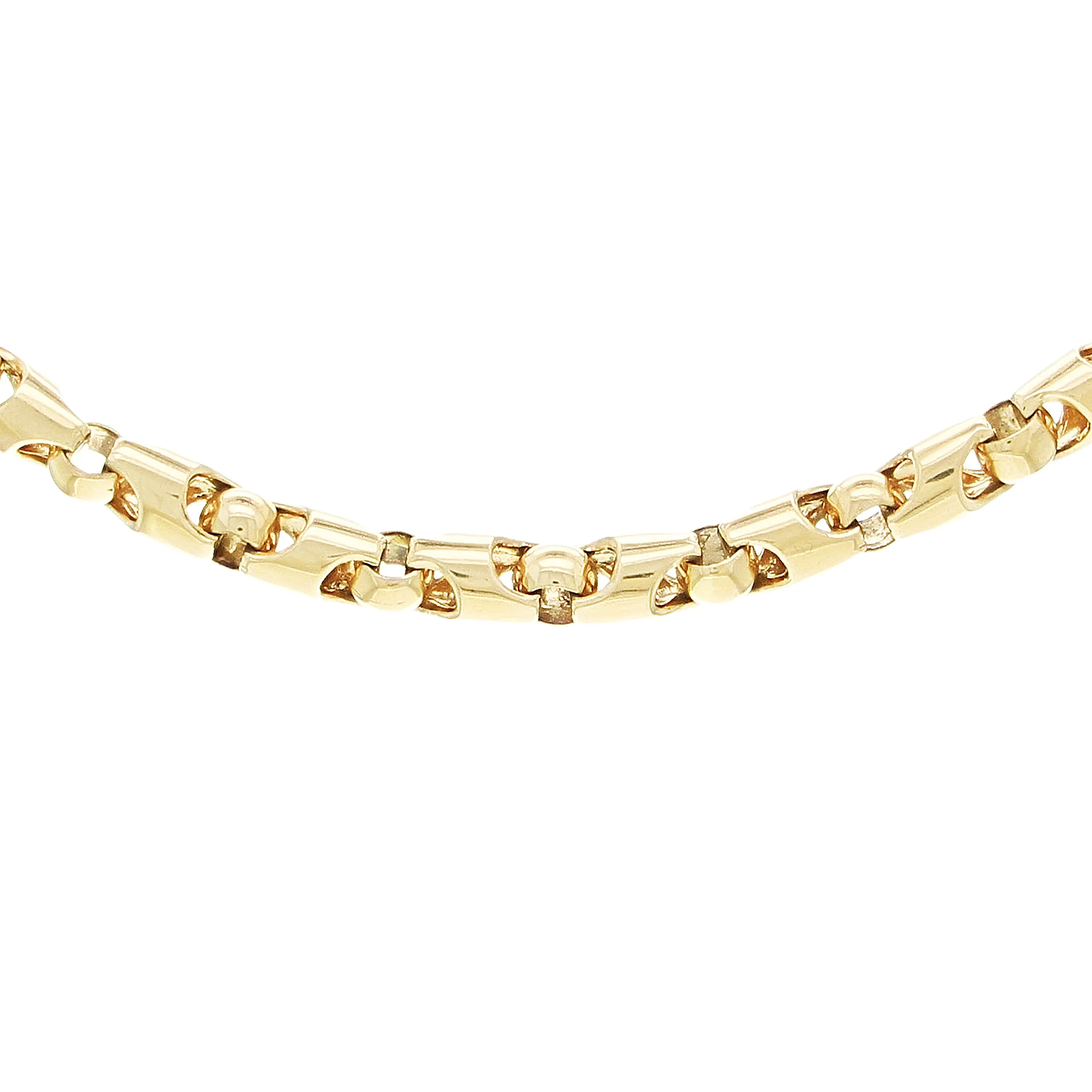 10k Yellow White or Rose Gold Solid Heavy Bullet Style Link Chain Necklace 20" - 28" 6mm