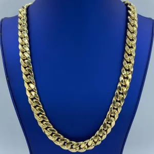 14K 12.4MM Cuban Link Chain 24"