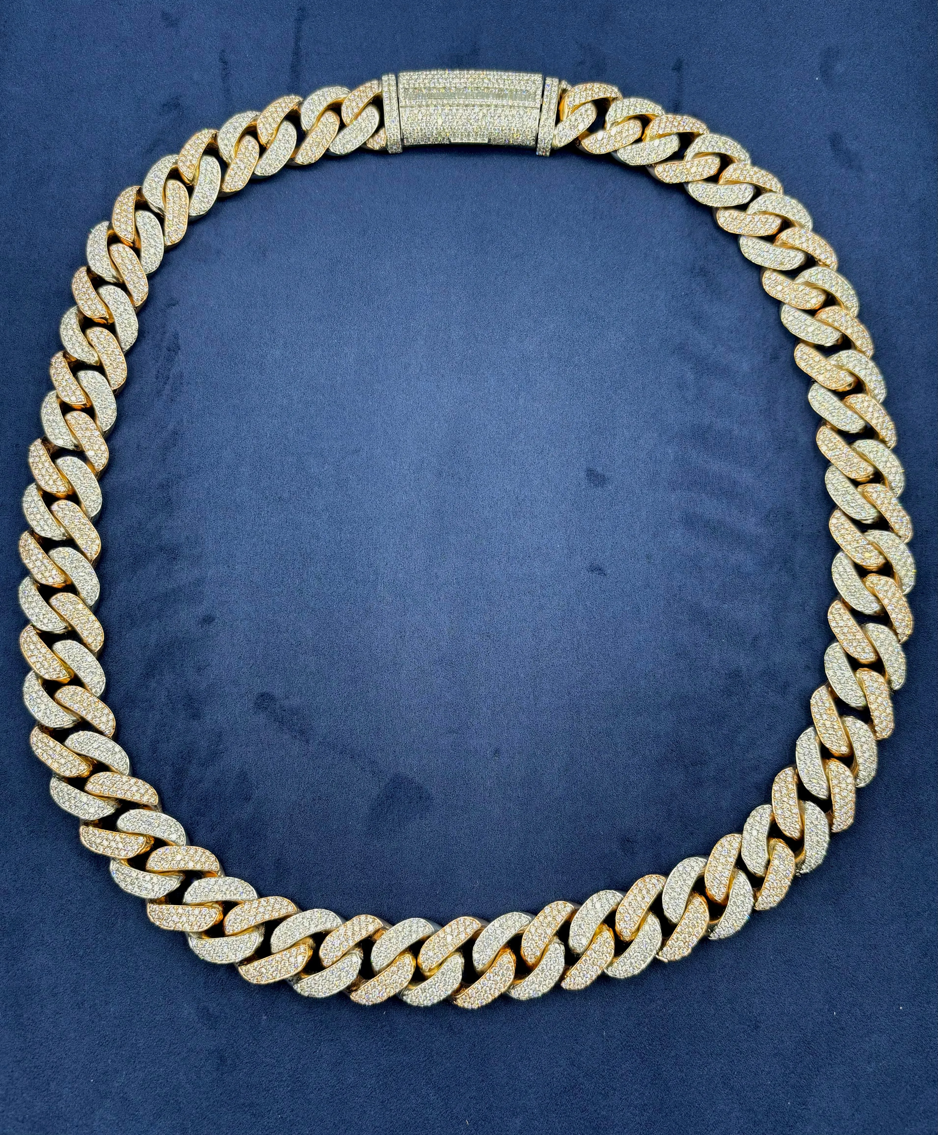 14K 18.6mm Rose Gold and White Gold Two-Tone Cuban Chain 25"