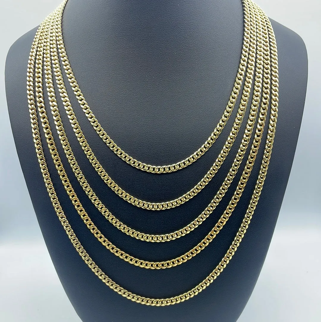 14K Gold 5MM Miami Cuban Link Chain 18-26”