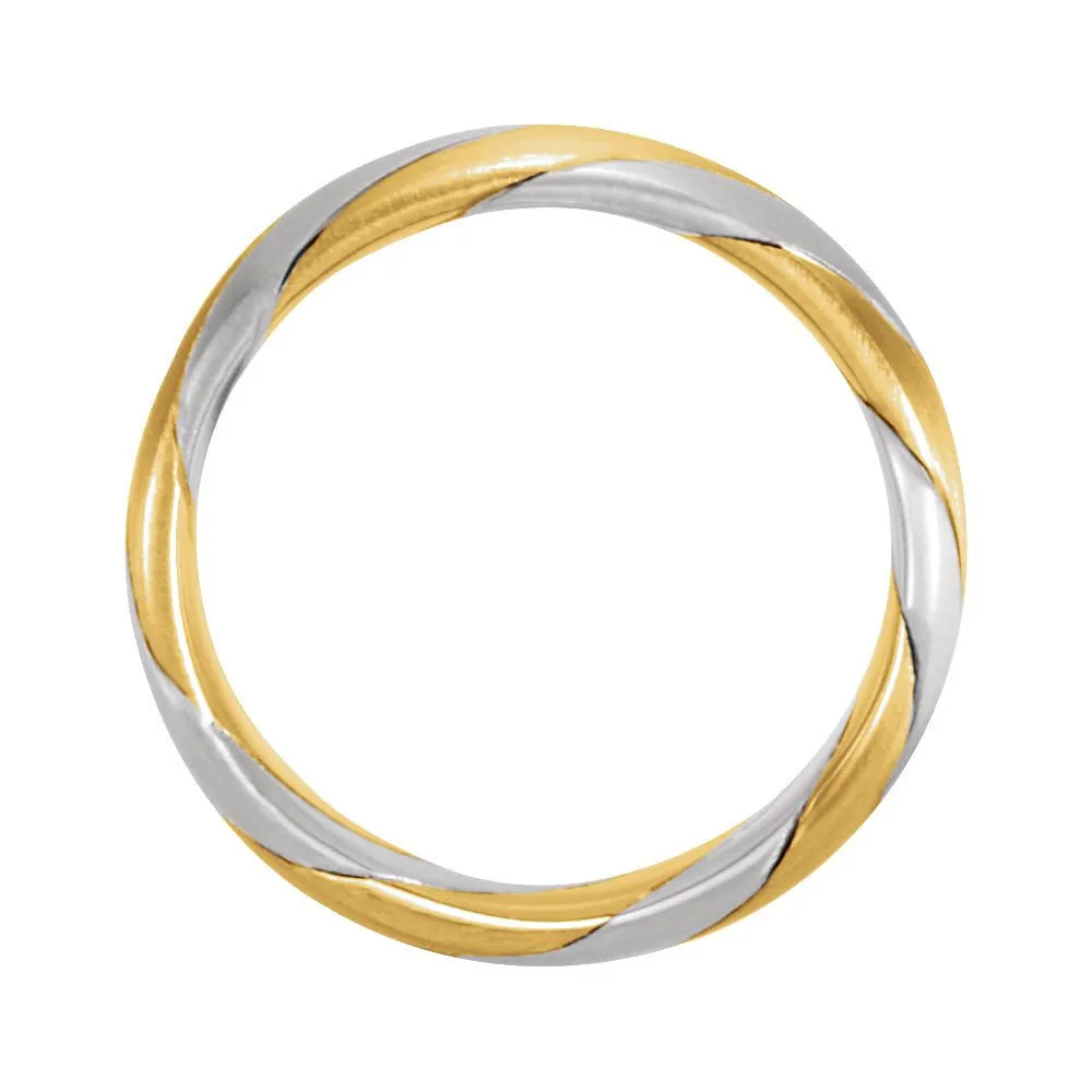 14K Yellow & White 6mm Hand Woven Band Size 7.5