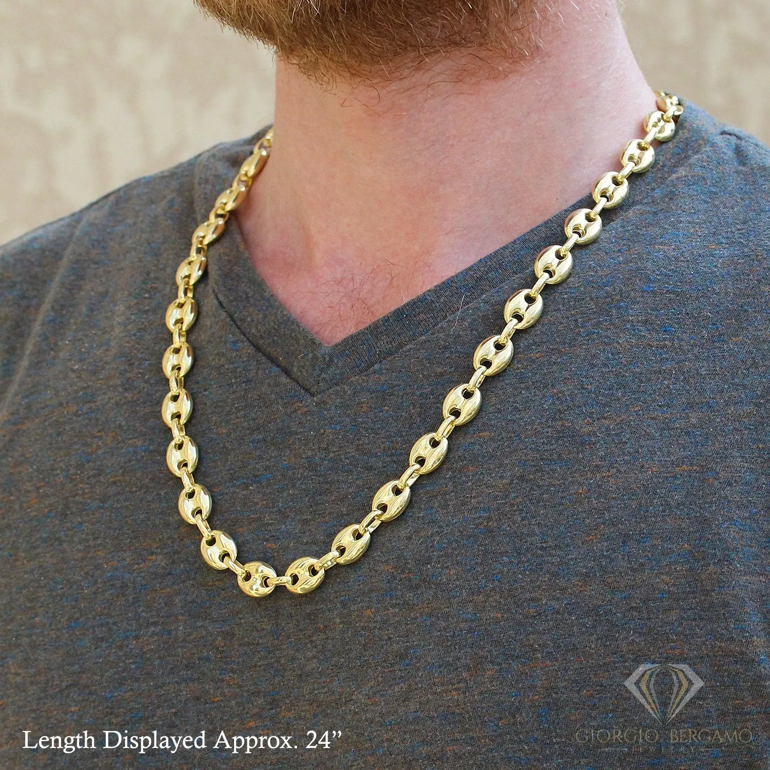 14K Yellow Gold 4.5mm Hollow Puffed Mariner Chain