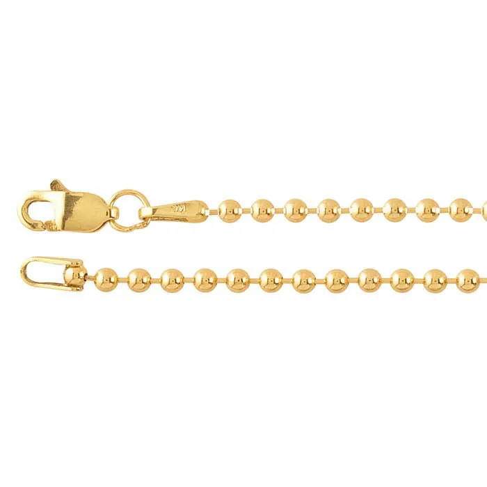 14K Yellow Gold Bead Chain