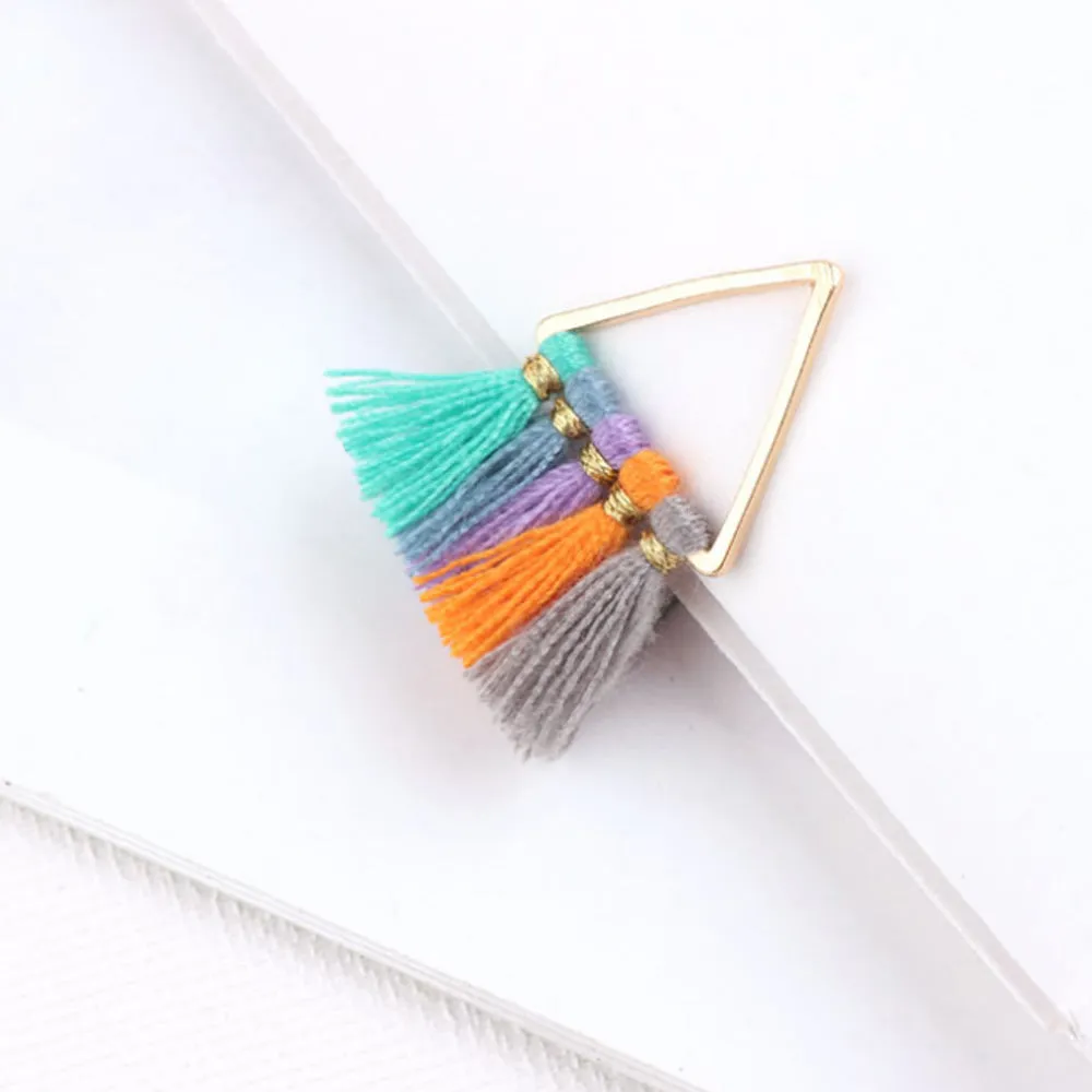 15*15mm Small Triangle Fan Tassels Cotton Tassel Earrings Perfect for pendants 2pcs 102354