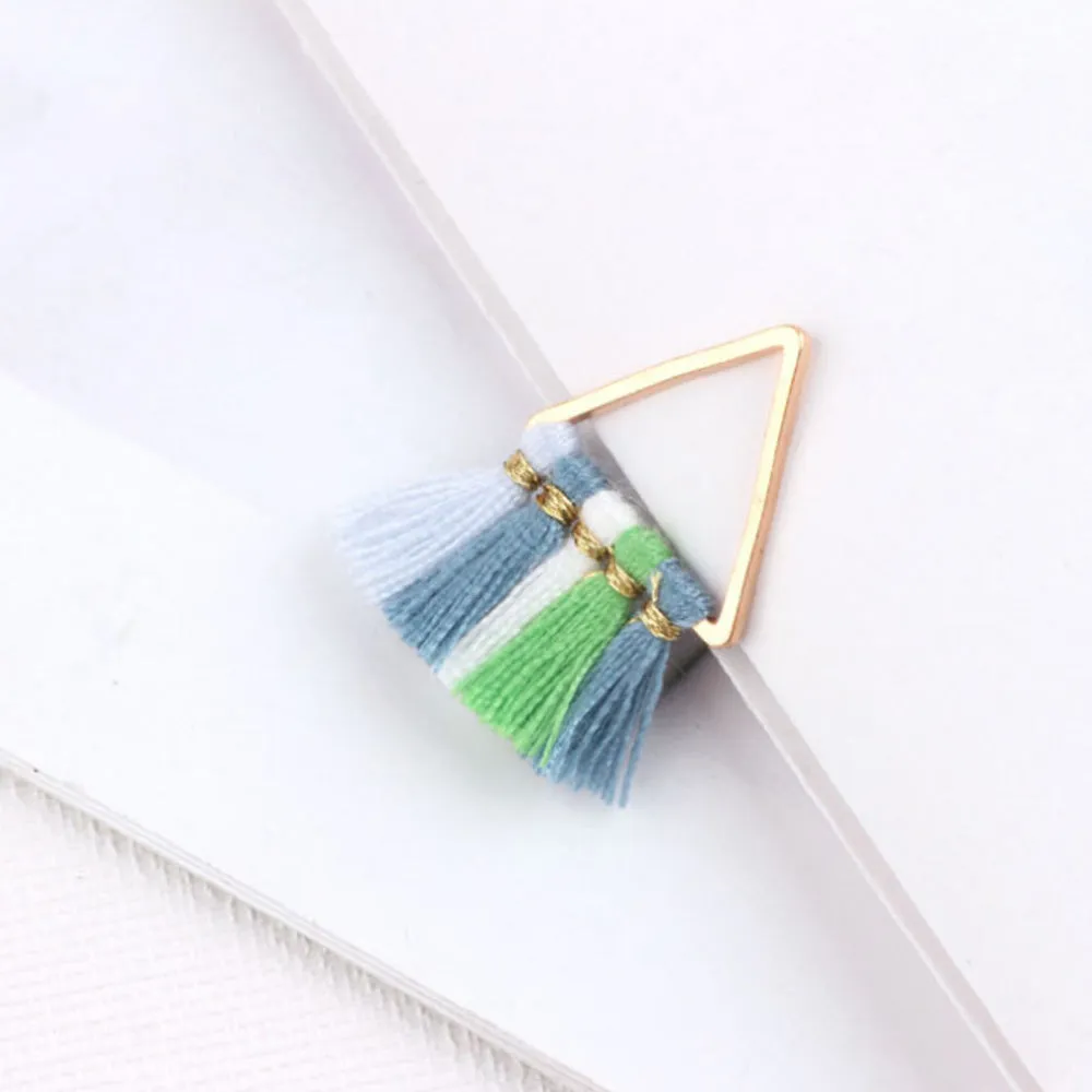 15*15mm Small Triangle Fan Tassels Cotton Tassel Earrings Perfect for pendants 2pcs 102354
