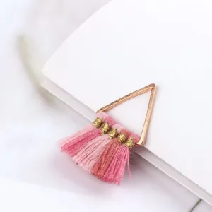 15*15mm Small Triangle Fan Tassels Cotton Tassel Earrings Perfect for pendants 2pcs 102354