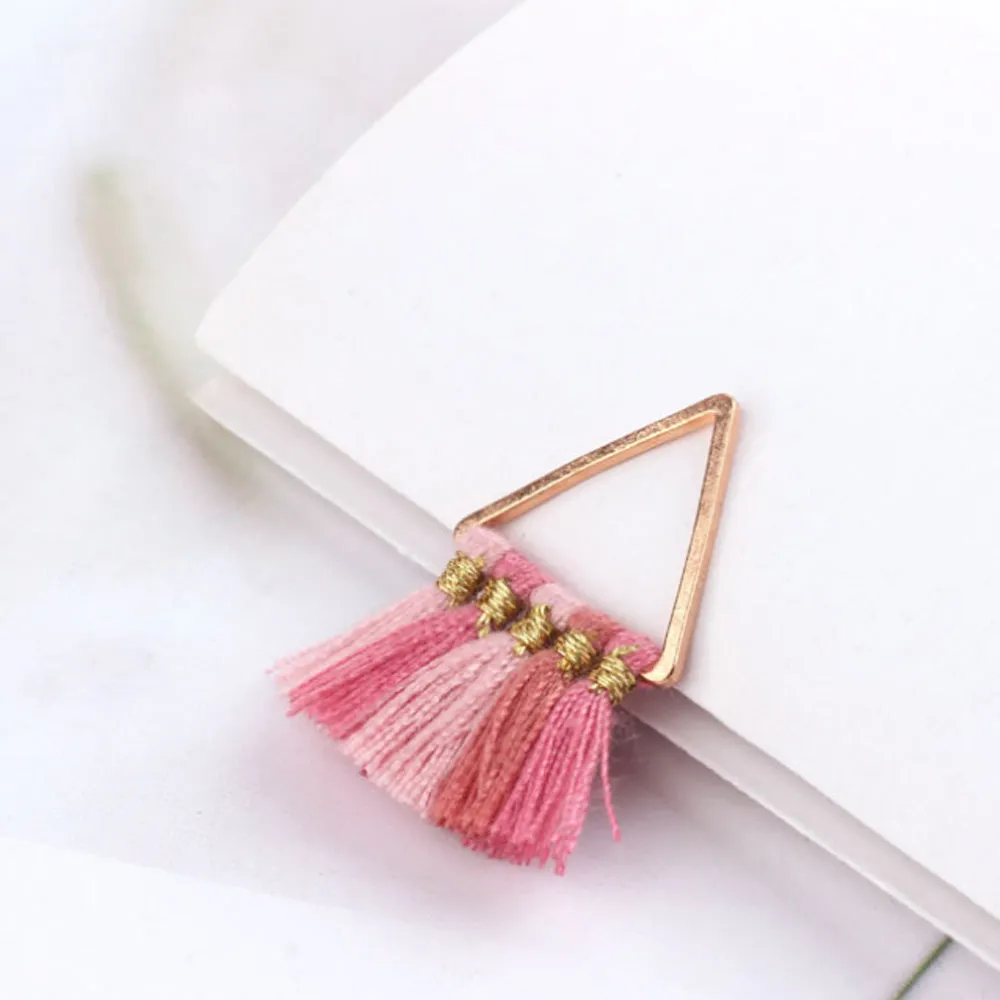 15*15mm Small Triangle Fan Tassels Cotton Tassel Earrings Perfect for pendants 2pcs 102354