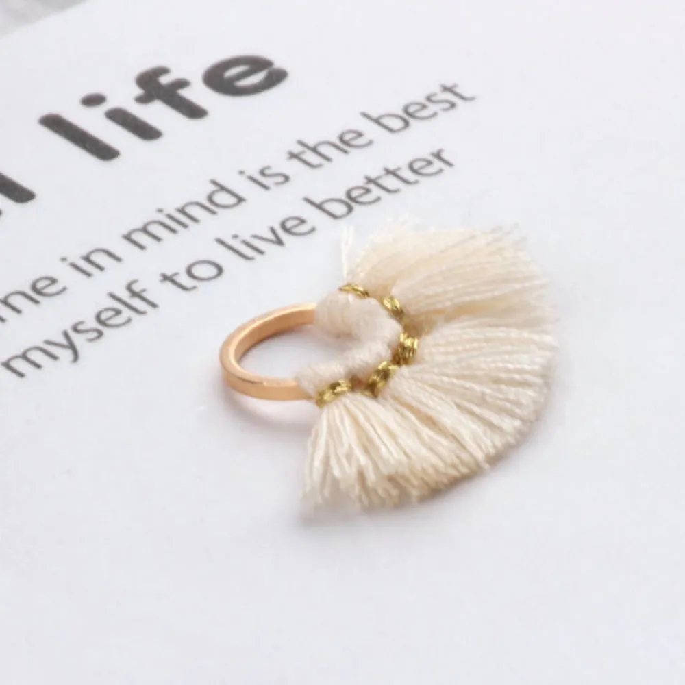 18*27mm Cotton Tassels Small Round Fan Tassels charm Hoop Earring Pendant Wholesale tassels 2pcs