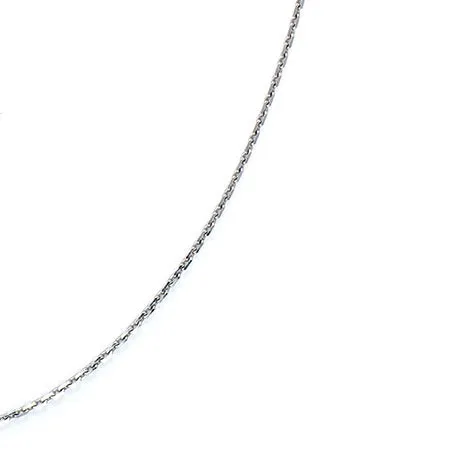 18K White Gold Flat Cable Chain (28")