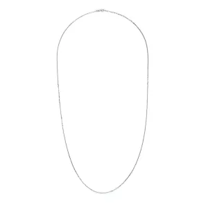 18K White Gold Flat Cable Chain (28")