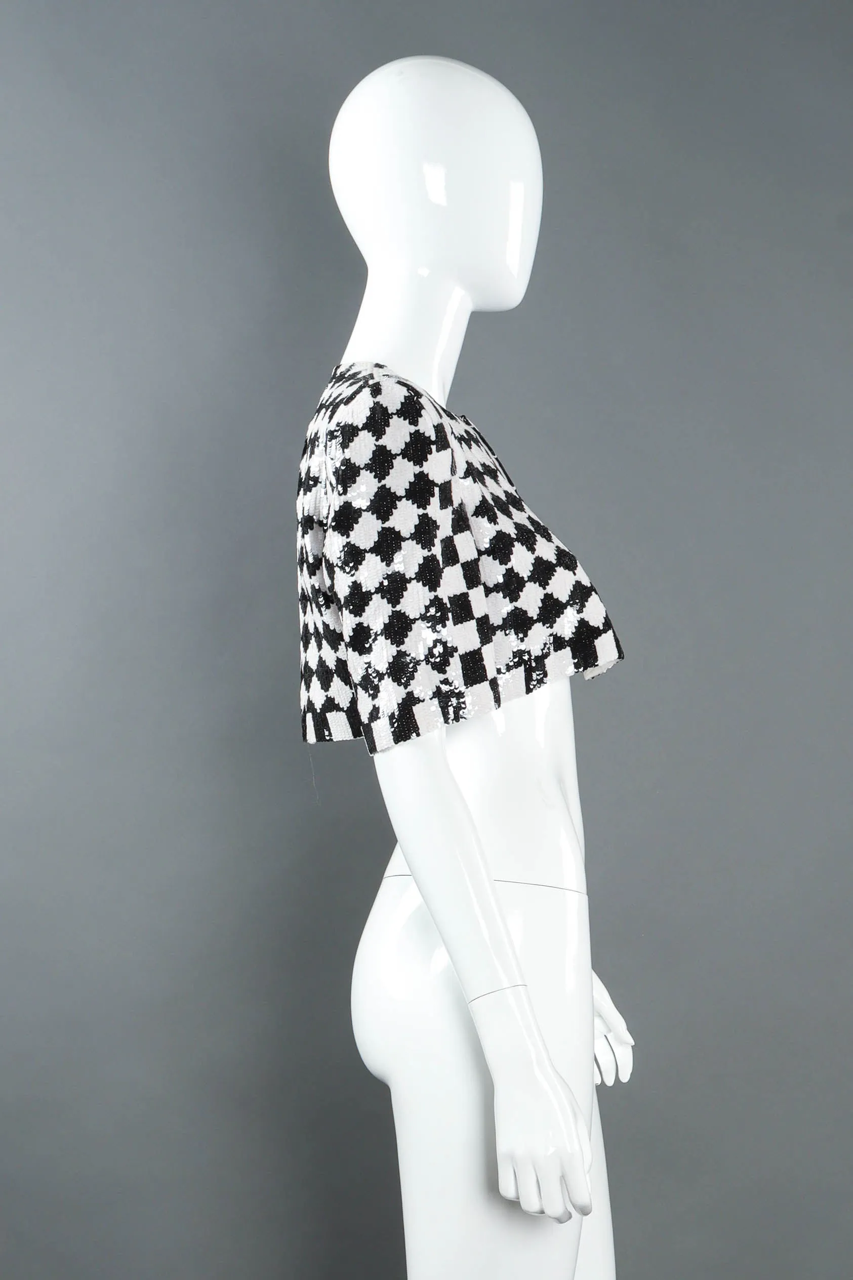 1980s Sequin Checker Print Bolero