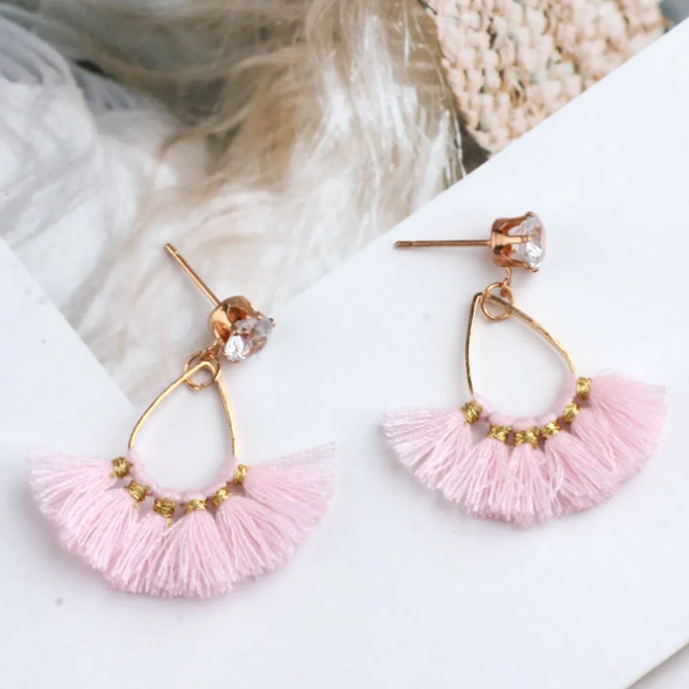 27*31mm BEAUTIFUL Fan Tassels on zinc alloy Findings Small Teardrop Fan Tassels DIY Jewelry 2pcs