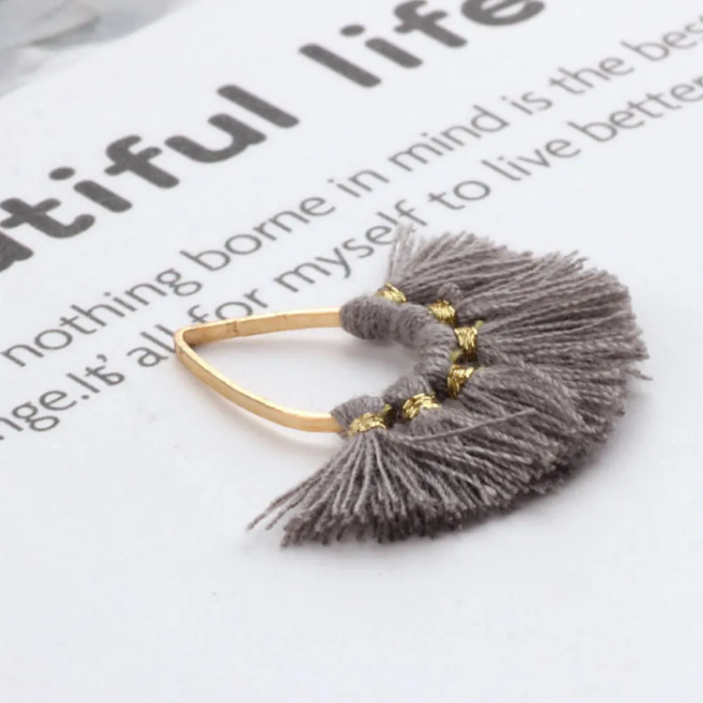 27*31mm BEAUTIFUL Fan Tassels on zinc alloy Findings Small Teardrop Fan Tassels DIY Jewelry 2pcs