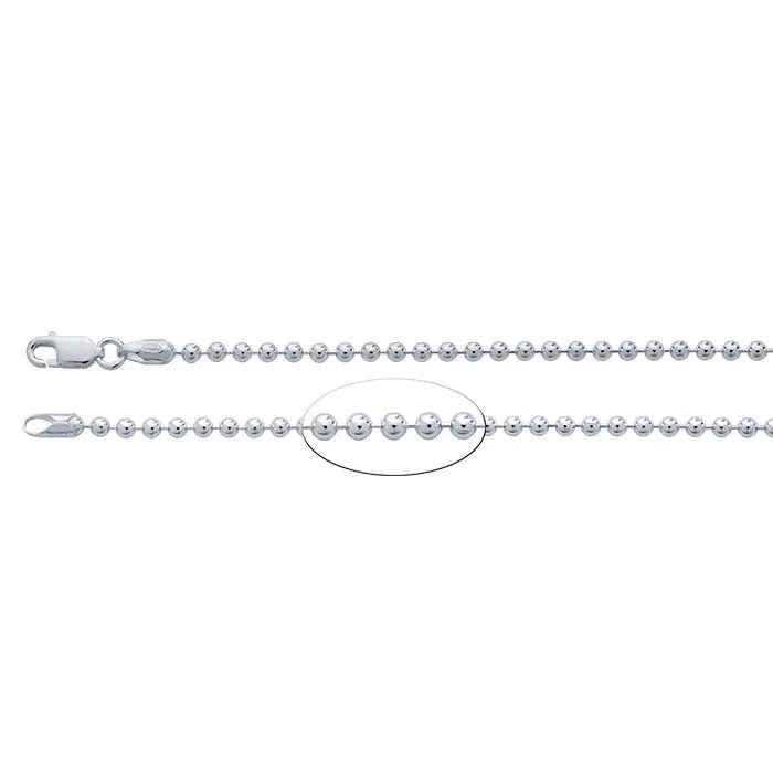 3 MM Sterling Silver Ball Chain