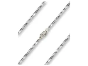 30 inch Sterling Silver - Rhodium Finished Curb Chain with Lobster Claw - Carded