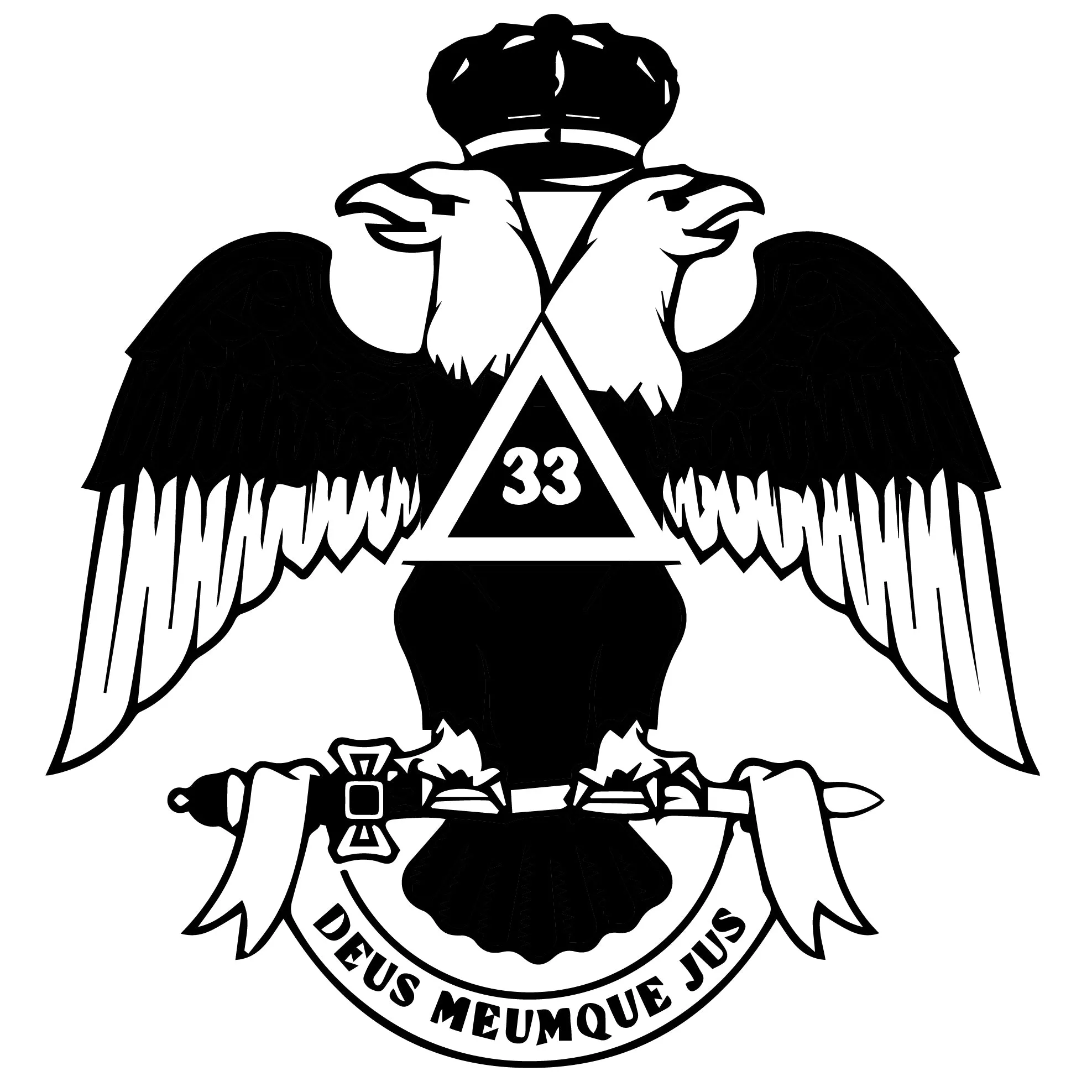 33rd Degree Scottish Rite Briefcase - Wings Down (Medium/Large)