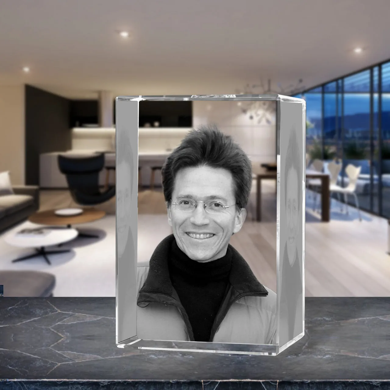 3D Crystal Laser Engraved XLarge Tower, Laser Engraved with Your Photo, Personalized Photo Gift, 3D Laser Engraved Etched Crystal - 1 Person
