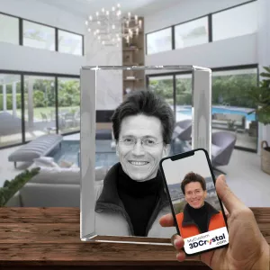 3D Crystal Laser Engraved XLarge Tower, Laser Engraved with Your Photo, Personalized Photo Gift, 3D Laser Engraved Etched Crystal - 1 Person