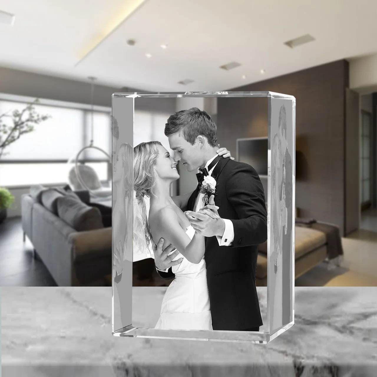 3D Crystal Laser Engraved XXLarge Tower, Laser Engraved with Your Photo, Personalized Photo Gift, 3D Laser Engraved Etched Crystal - 3D Crystal Wedding Collection 2