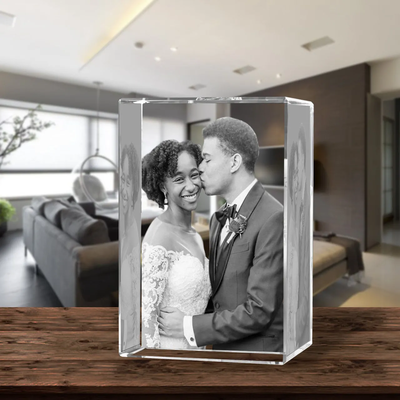 3D Crystal Laser Engraved XXLarge Tower, Laser Engraved with Your Photo, Personalized Photo Gift, 3D Laser Engraved Etched Crystal - 3D Crystal Wedding Collection 5