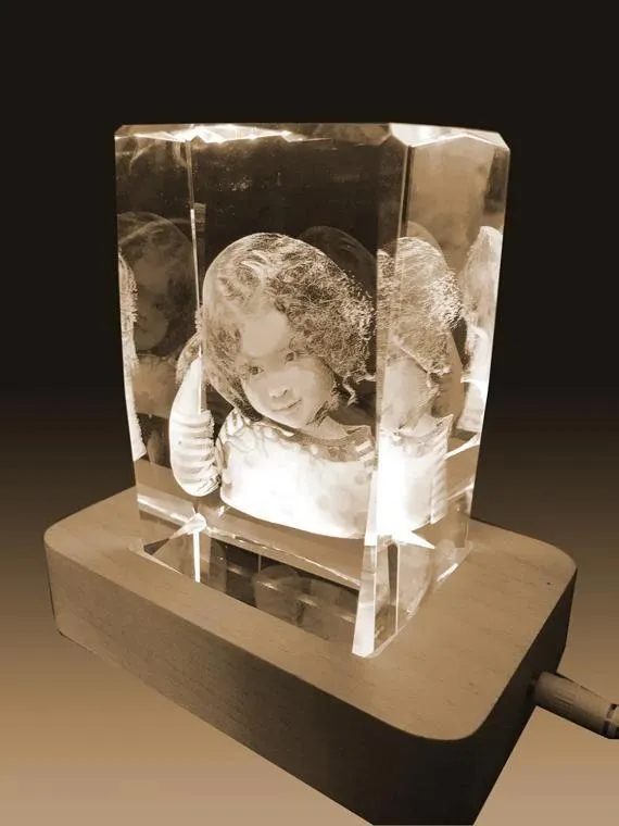 3D Crystal Laser Engraved XXLarge Tower, Laser Engraved with Your Photo, Personalized Photo Gift, 3D Laser Engraved Etched Crystal - 3D Crystal Wedding Collection 5