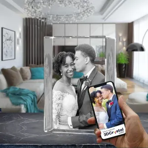 3D Crystal Laser Engraved XXLarge Tower, Laser Engraved with Your Photo, Personalized Photo Gift, 3D Laser Engraved Etched Crystal - 3D Crystal Wedding Collection 5