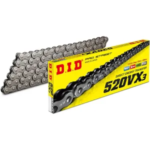 520VX3 x 100FB X'Ring solid bush chain w/ FJ clip link DID (520VX3100)