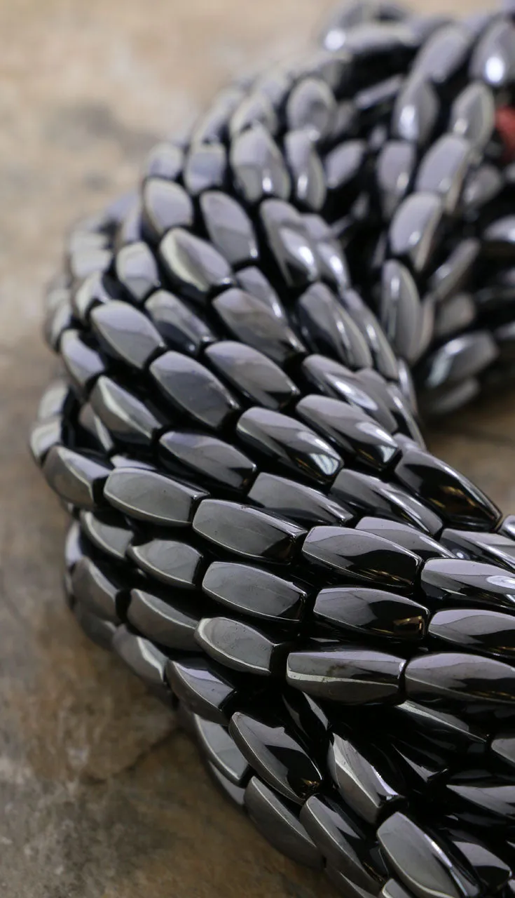 5X12mm Magnetic Hematite Twist Mh40