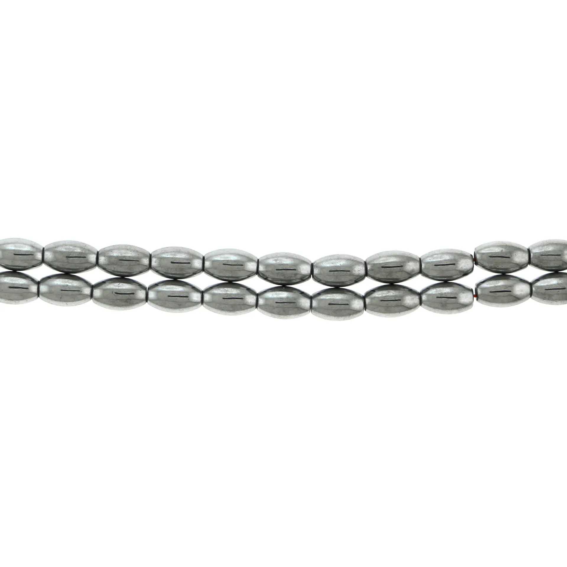 5X8mm Magnetic Hematite Silverplated Rice Mh61