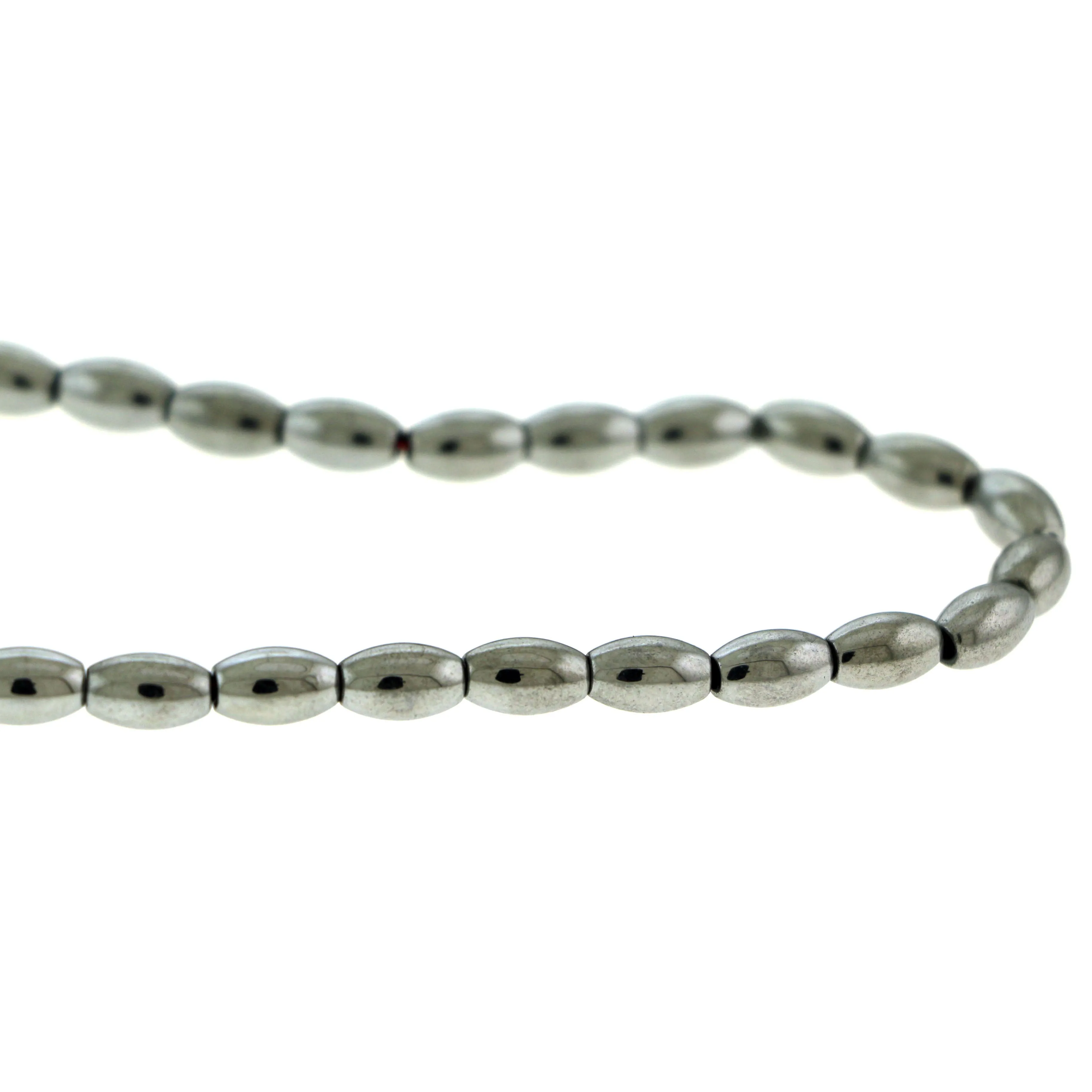 5X8mm Magnetic Hematite Silverplated Rice Mh61