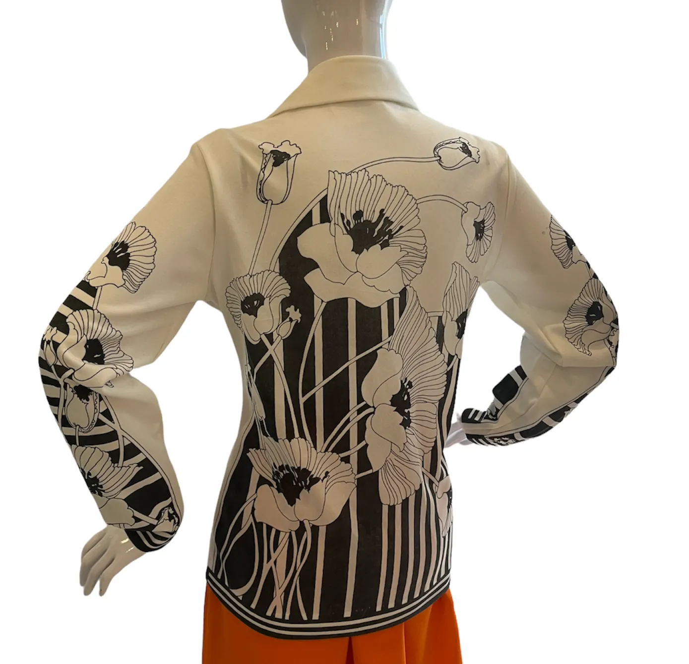 60s Mod Black & White Long Sleeve Top