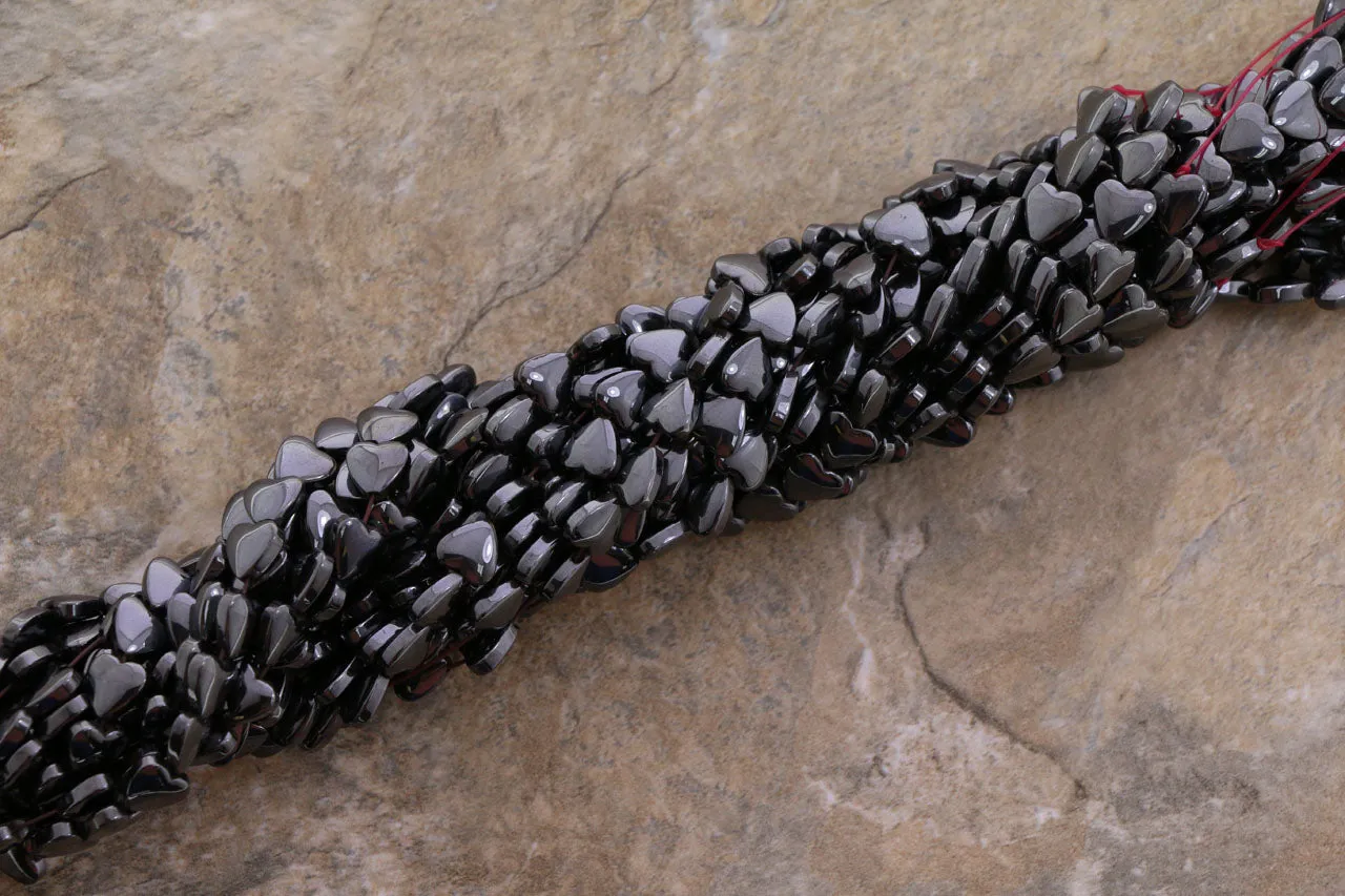 6mm Magnetic Hematite Puff Heart Mh25