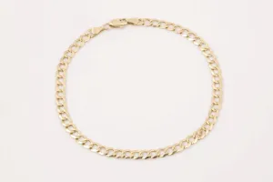 9" 14k Yellow Gold Curb Chain Bracelet (5.34g.)