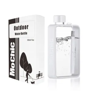 A5 Flat Water Bottle Portable BPA Free Water Bottle (White) [ONLINE ONLY}