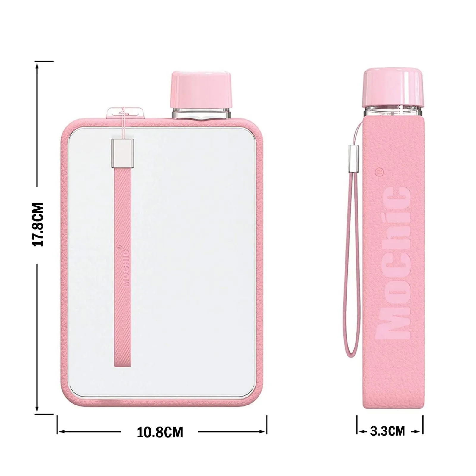 A5 Flat Water Bottle Portable BPA Free Water Bottle (White) [ONLINE ONLY}