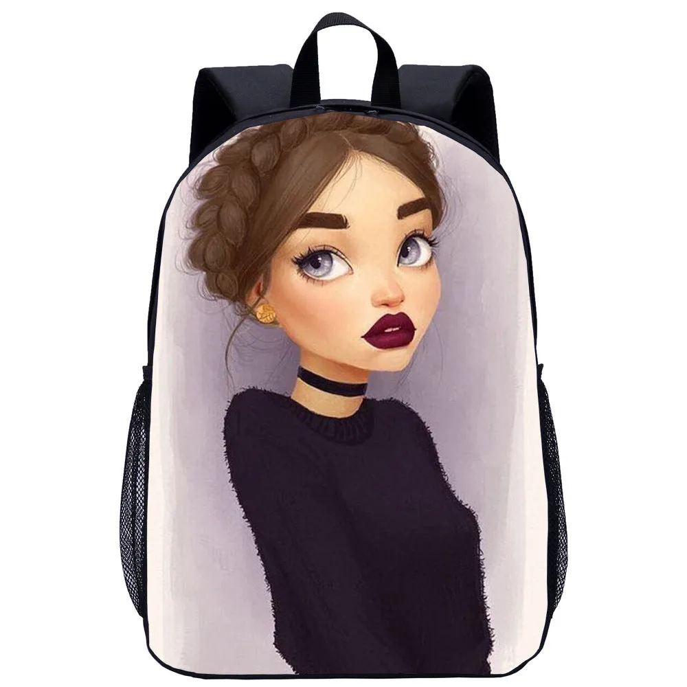 African girl school backpack