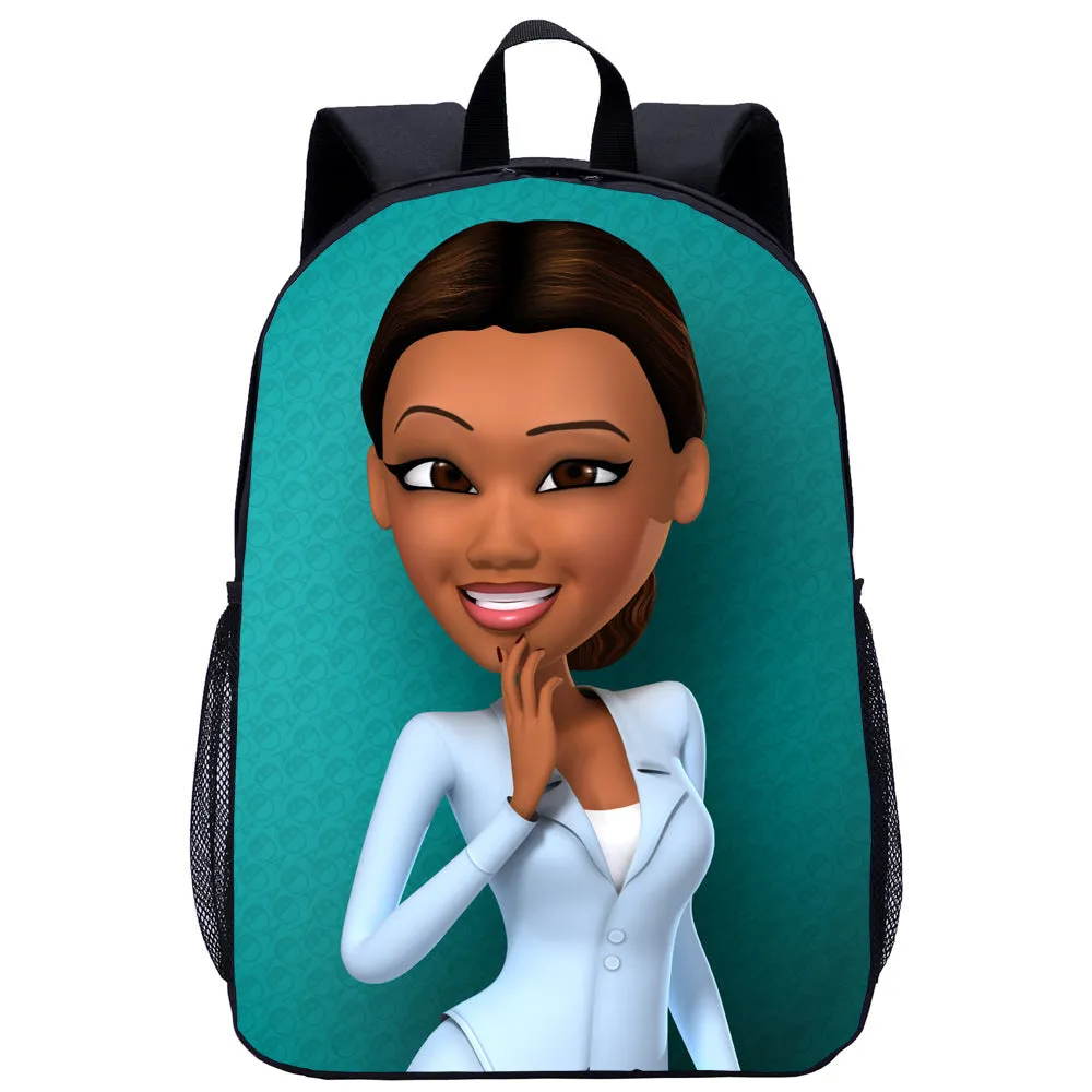 African girl school backpack