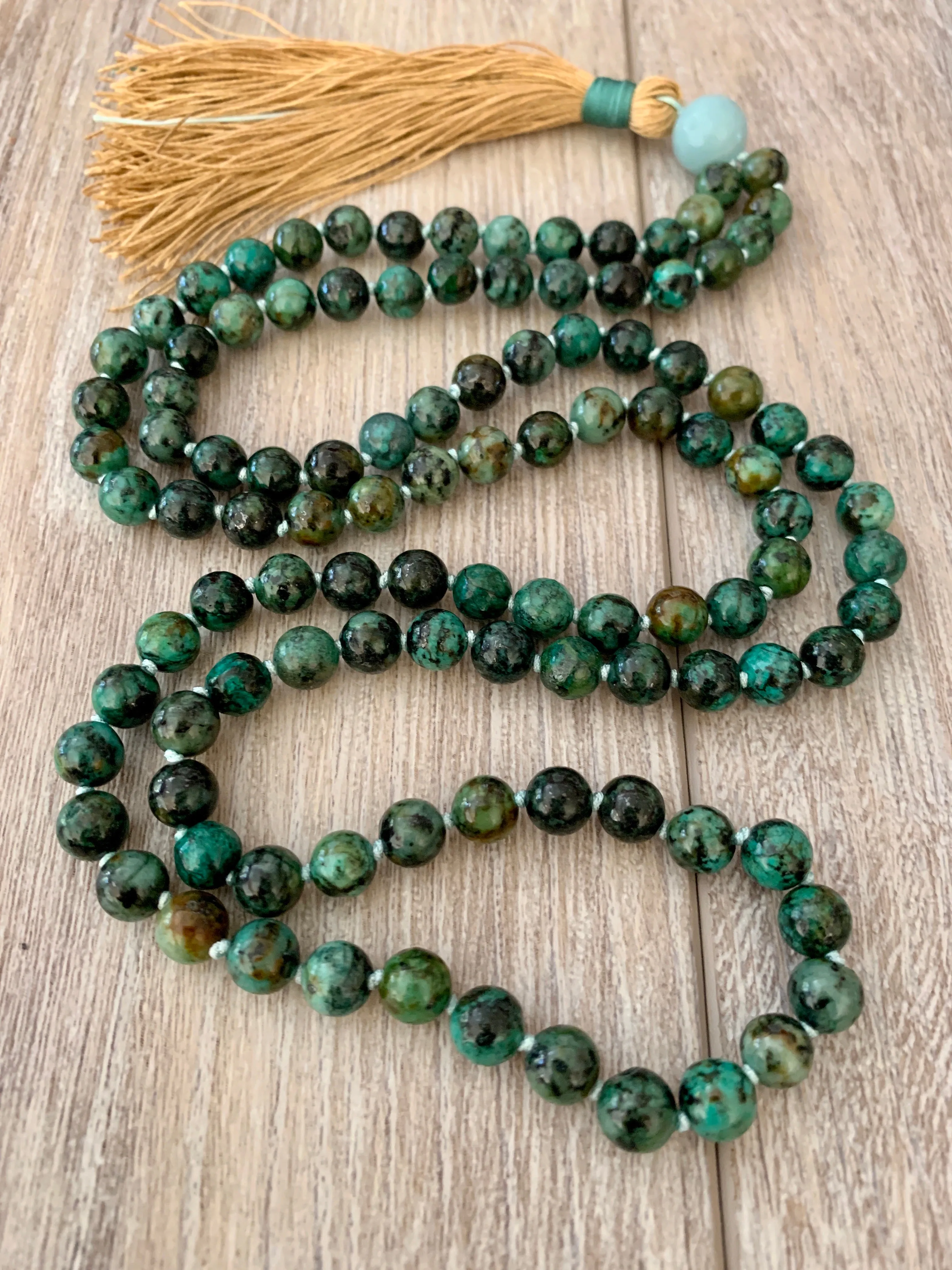 African Turquoise Mala Necklace