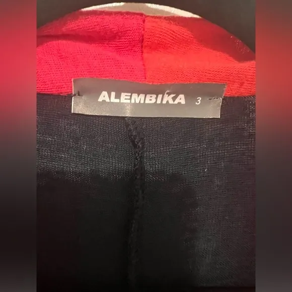 Alembika Colorblock Long Open Front Lagenlook Cardigan Size 3 or Medium to Large