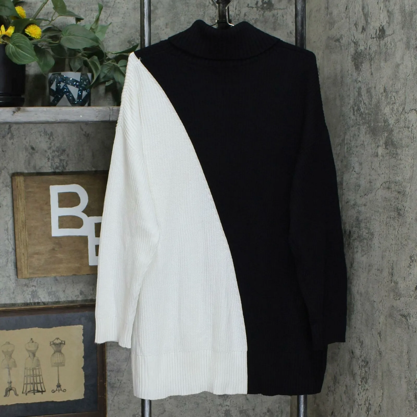 Alfani Plus Size Colorblock Turtleneck Sweater